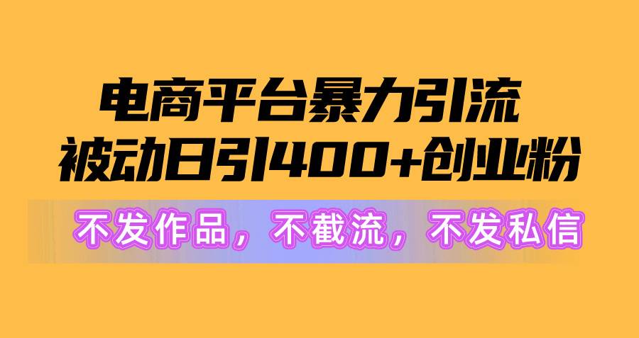 电商平台暴力引流,被动日引400+创业粉不发作品，不截流，不发私信-杨振轩笔记