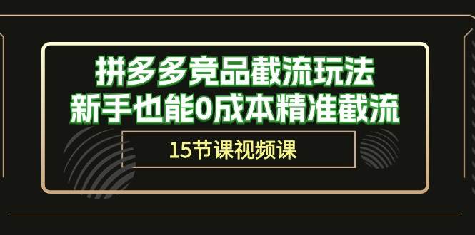 拼多多竞品截流玩法，新手也能0成本精准截流（15节课）-杨振轩笔记