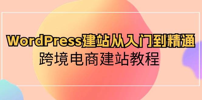 WordPress建站从入门到精通，跨境电商建站教程-杨振轩笔记