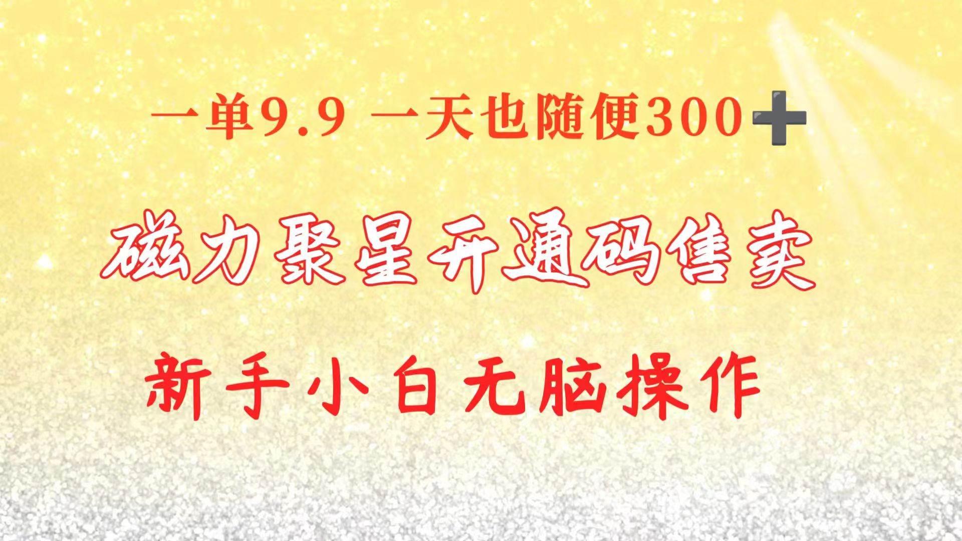 快手磁力聚星码信息差 售卖  一单卖9.9  一天也轻松300+ 新手小白无脑操作-杨振轩笔记